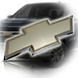 Емблема Chevrolet Шевроле Золота 45х130 мм (на скотчі + напрямні)