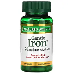 Залізо Nature's Bounty Gentle Iron 28 мг 90 капсул