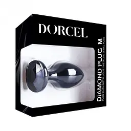 Металлическая анальная пробка с украшением в виде кристалла Dorcel – Diamond Plug, черная М - миниатюра 7
