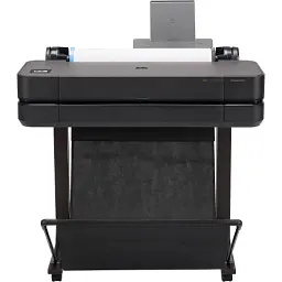 Принтер струменевий кольоровий A1 HP DesignJet T630 24" (2025 Edition), Black, WiFi, 1200x2400 dpi, до 30 сек/стор (формат A1), рулони 279 - 610 мм, USB / GLan, картриджі 712 (5HB09D) - мініатюра 3