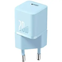 Зарядний пристрій Baseus GaN 5 Fast Charger (mini) 20 W (CCGN050103) 1 Type-C блакитне - мініатюра 2