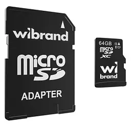 Карта пам'яті microSDXC, 64Gb, , Class10 UHS-I U1 Wibrand teh0028483