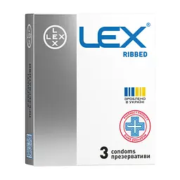 Презервативи Lex Condoms Ribbed 3 шт. (4820144770418)