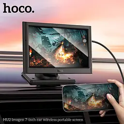 Монітор для авто HOCO HU2 Imogen 7-inch car wireless portable screen Black (6942007623681) - мініатюра 8