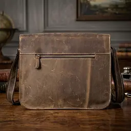 Сумка чоловіча з ефектом старовини 14697 Vintage коричнева - мініатюра 4
