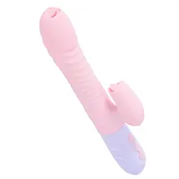 Вібратор Silicone Vibrator USB 7 Function and Thrusting Function / Heating Pink - мініатюра 3