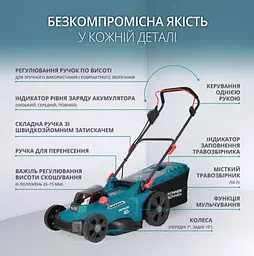 Газонокосарка акумуляторна Konner & Sohnen без АКБ та ЗП KS 43LM-40V - мініатюра 10