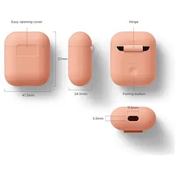 Чохол Elago Silicone Peach для AirPods персиковий (EAPSC-PE) - мініатюра 4