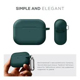 Силіконовий чохол для навушників Apple AirPods Pro 2 2022, Hang Case, зелений, ультратонкий захисний кейс товщиною 2 мм, захист від подряпин, пилу та ударів, компактний, з карабіном для кріплення, ArmorStandart (ARM68591) - мініатюра 2