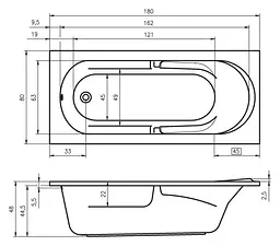 Ванна акрилова Rho Future 180x80 BC3100500000000 Білий - мініатюра 2