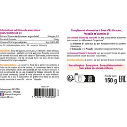 Жувальні пастилки Vitamin'22 Gommes Immunite підтримка імунітету 60 шт. - мініатюра 3