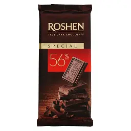 Упаковка шоколаду Roshen чорного Special 56% 85 г х 12 шт