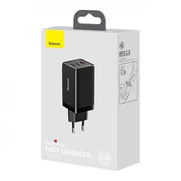 Мережевий зарядний пристрій Baseus GaN3 Pro Fast Charger 2C+U на 65 W (CCGP050101) - мініатюра 3