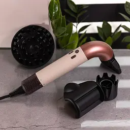 Фен-стайлер для волосся Super Hairdryer 1600 Вт 4 насадки, рожевий - мініатюра 2