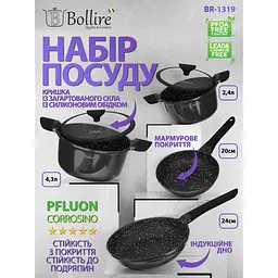 Набір посуду Bollire Asti 4 предмети  (BR-1319) - мініатюра 4