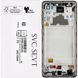 Дисплей Samsung A725 Galaxy A72 /A726 чорний, Amoled, оригінал, сервісне пакування, з рамкою, Awesome Black, GH82-25849A