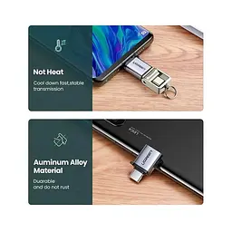 Адаптер перехідник Ugreen US270 OTG Type-C USB 3.0 (50283) сріблястий - мініатюра 3