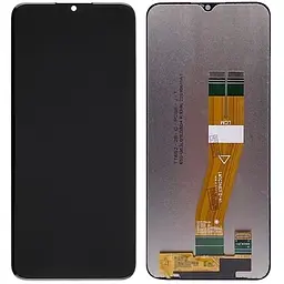 Дисплей Samsung A037 Galaxy A03s чорний, 160.5 x 72 mm, з жовтим шлейфом, оригінал PRC
