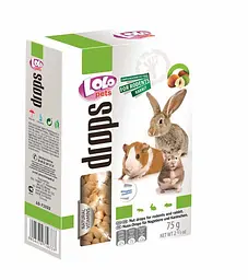 Ласощі для гризунів та кролика Lolo Pets Дропси горіхові 75 гр LO-71033