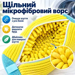 Мішок для прання взуття для пральної машини, багаторазовий, зі щільним мікрофібровим ворсом, 39×19 см KT9003901 - мініатюра 4