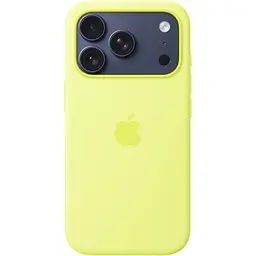 Чохол Silicone Case with Button, Animation & MagSafe для Apple iPhone 17 Pro Neon Yellow AAA [153240] - мініатюра 2