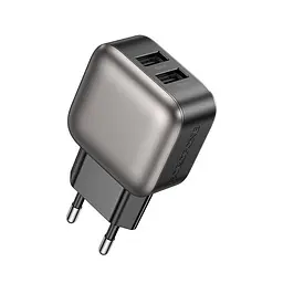 Адаптер мережевий Borofone Absolute dual-port charger BAS51A 2USB, 12W/2.4A