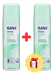 Гель для гоління жіночий Isana Sensitives mit Aloe Vera 150 мл + 150 мл у ПОДАРУНОК
