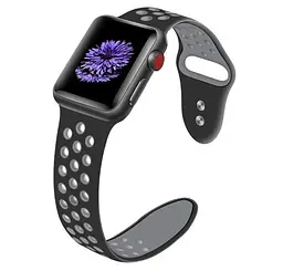 Спортивний ремінець з перфорацією Primo для Apple Watch 38 мм, 40 мм, 41 мм розмір S Black Grey - мініатюра 3