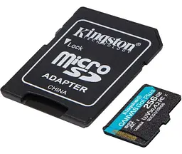 Карта пам'яті Kingston microSDXC Canvas Go! Plus 256Gb Class 10 UHS-1 U3 [SDCG3/256GB] + SD адаптер [66805] - мініатюра 2