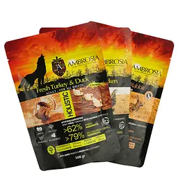 Набір дегустаційного сухого корму для дорослих собак Ambrosia Grain Free 300 г (3 шт. х 100 г)