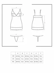 Комплект білизни Obsessive 853-Che-2, S/M (білий) - мініатюра 2