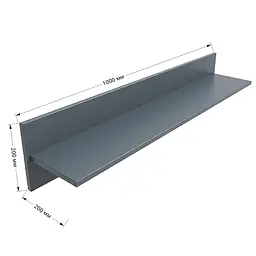 Полиця навісна Еверест ПЛН-1, 100x20x20 см Лайт Графіт (EVR-4907) - мініатюра 2