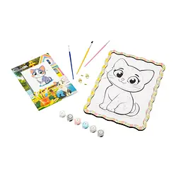 Картина по номерах "Котик" Puz-22945 формат А4 пензлик, фарби, кріплення для стіни