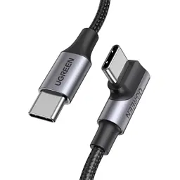 Дата кабель USB-C 2.0 to USB-C 1.0m 90° corner US334 black Ugreen (70643)