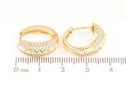 Сережки Xuping кільця позолота 18K "Декоративний візерунок з доріжками кристалів" 287128 - мініатюра 2