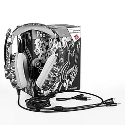 Дротова ігрова гарнітура Onikuma Gaming with LED K1 Pro, USB, 3.5mm, 2.2m, Camouflage-Grey - мініатюра 5