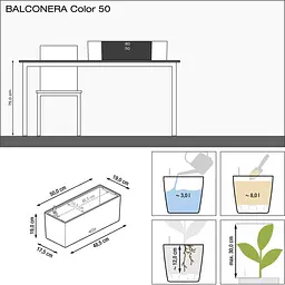 Вазон Lechuza Balconera Color 50 мускат (15674) - мініатюра 5