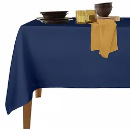 Набір скатертина з серветками Cosas Dark Blue & Curcuma 140х180 см (Set_ClDarkBlue_35SerMustard)