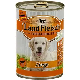 Гіпоалергенні безглютенові консерви для собак Landfleisch Dog Hypoallergen Ziege з козиним м'ясом та пребіотиком 400 г
