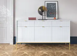 Комод Perfect Home Нова / Nova 3-дверний з 3 шухлядами і золотими ніжками KSZ154 Білий (PFH-091241)