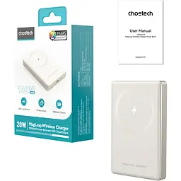 Зовнішній акумулятор Choetech B739-WH 10000mAh 20W White [123964] - мініатюра 4
