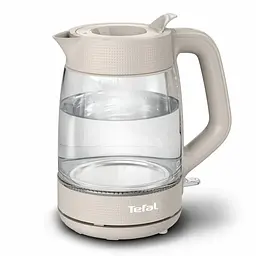 Tefal Електрочайник Tefal Morning Glass Kettle, 1.7л, скло, з підсвіткою, бежевий - мініатюра 2