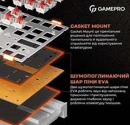Клавіатура ігрова механічна GamePro GPMK-18 Red Swich Hot-Swap TKL RGB Black - мініатюра 8