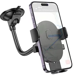 Автотримач Hoco H20 Mighty one-button (windshield) Black - мініатюра 2