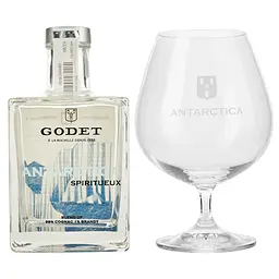 Коньяк Antarctica Godet Icy White, 40%, 0,5 л, у подарунковій упаковці з келихом - мініатюра 5