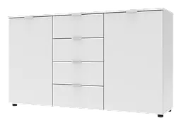 Комод Doros Рон 5 Білий 2 фасади 4 шухляди 140х38х81 (44900223)
