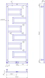 Водяна рушникосушка Mario Inox Талія 1500x540/500/50 1.7.044614.P, Хром, нижнее - мініатюра 3