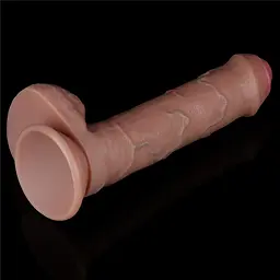 Фалоімітатор Lovetoy Dual-Layered Silicone Nature 20.5 см коричневий - мініатюра 8