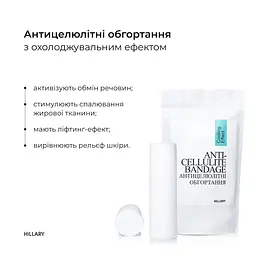 Антицелюлітні обгортання Hillary Anti-cellulite Bandage Cooling Effect з охолоджувальним ефектом  - мініатюра 6
