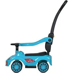 Дитяча каталка-толокар Bambi M 5763L-15 з батьківською ручкою синій  - мініатюра 3